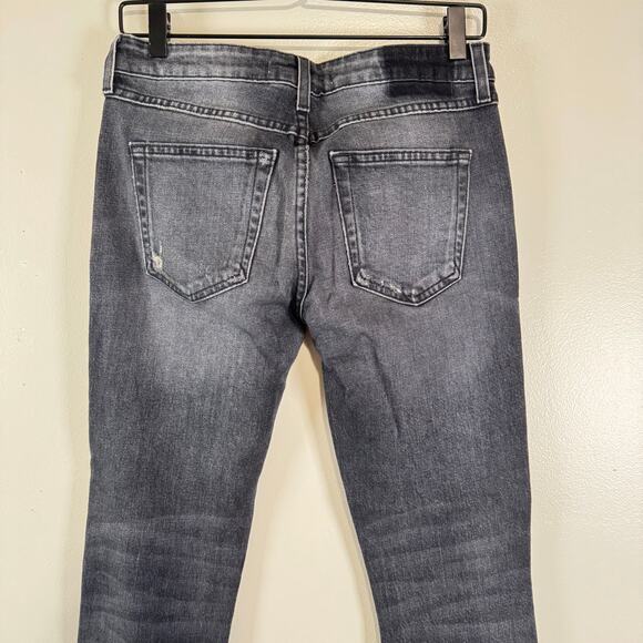 AMO Twist Zip Jeans Womens Size 26 Smoked Black Denim Mid Rise Cropped Skinny - Picture 10 of 15